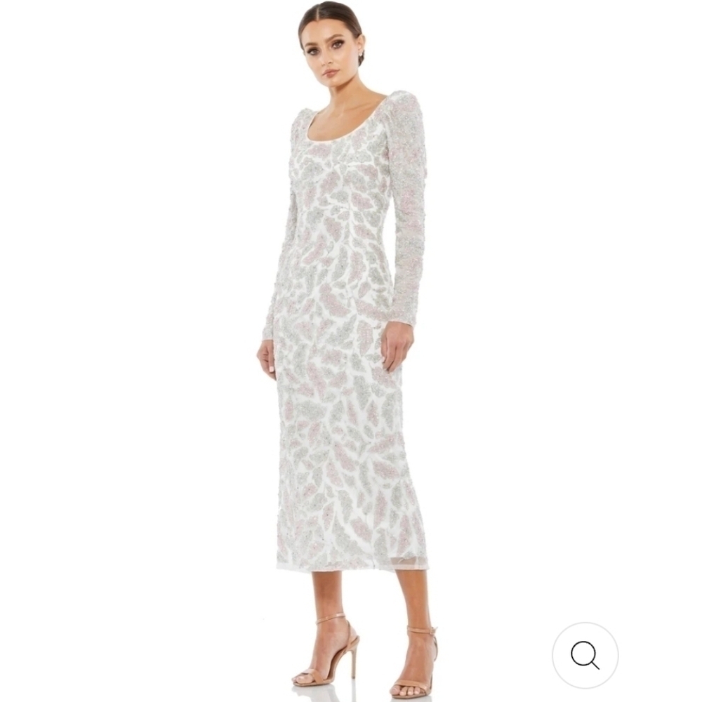 Mac Duggal Floral Long Sleeve Dress